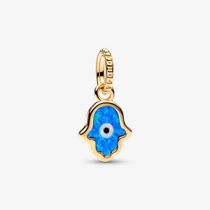 (obrázek pro) Pandora Opalescent Blue Hamsa Hand Dangle Charm - 762699C01