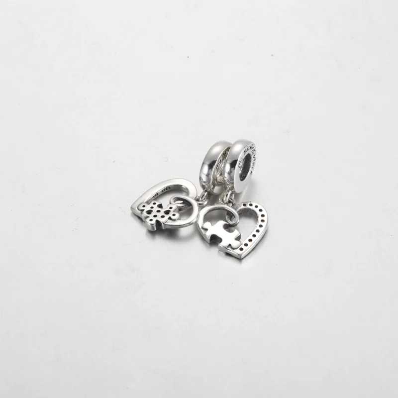 (obrázek pro) Pandora Puzzle Piece Hearts Rozdělitelný přívěsek přátelství - 792239C01 - Zobrazit 3