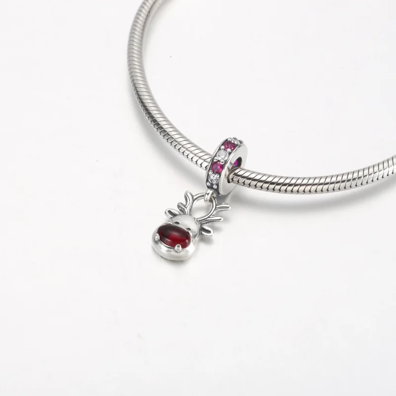 (obrázek pro) Pandora Red Nose Reindeer Murano Visací přívěsek - 792330C01 - Zobrazit 4