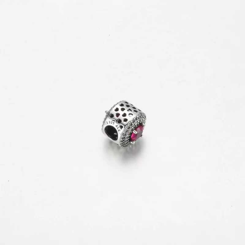 (obrázek pro) Pandora Red Sparkling Leveled round Charm - 792418c01 - Zobrazit 2
