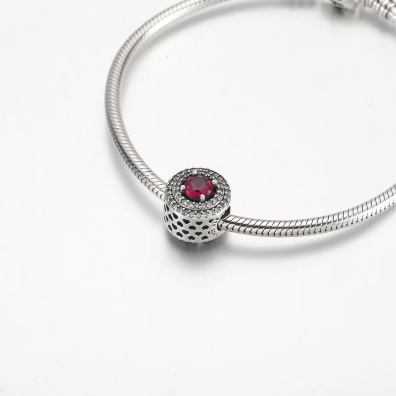 (obrázek pro) Pandora Red Sparkling Leveled round Charm - 792418c01 - Zobrazit 5