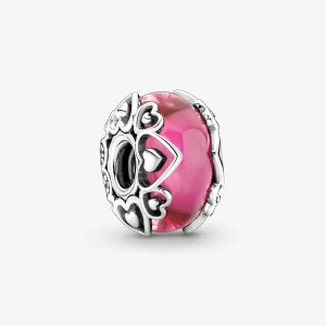 (obrázek pro) Pandora Reveal Your Love Přívěsek z růžového skla Murano - 791159C00