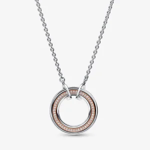 (obrázek pro) Pandora Signature dvoubarevné logo a náhrdelník Pavé - 382772C01