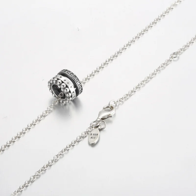 (obrázek pro) Pandora Signature Logo Pavé & Beads Přívěsek a náhrdelník - 392311C01 - Zobrazit 4