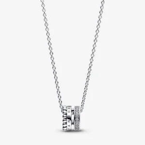 (obrázek pro) Pandora Signature Logo Pavé & Beads Přívěsek a náhrdelník - 392311C01