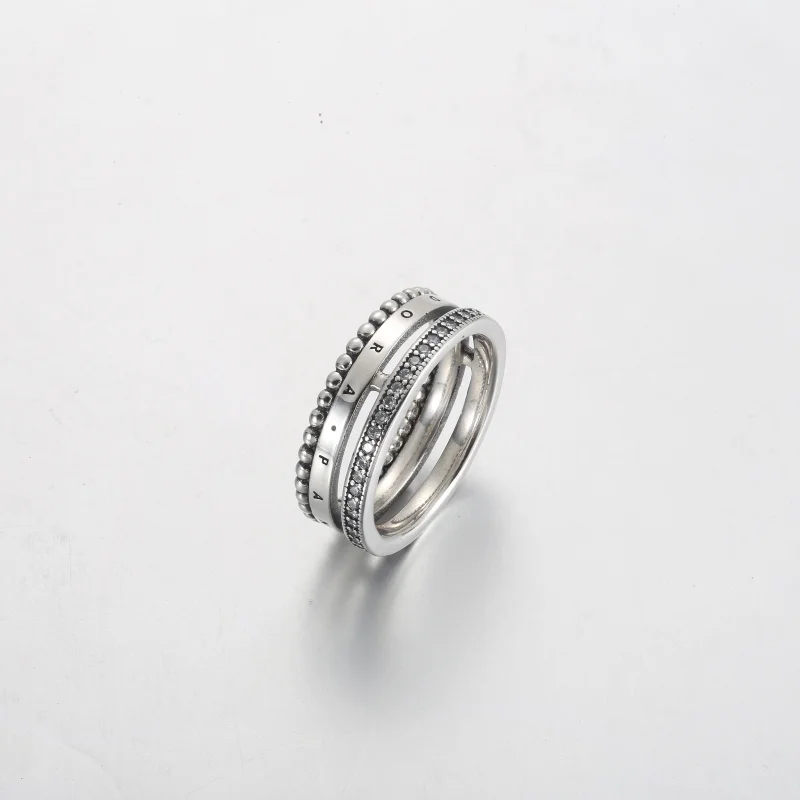 (obrázek pro) Pandora Signature Logo Pavé & Beads Ring - 192312C01 - Zobrazit 2