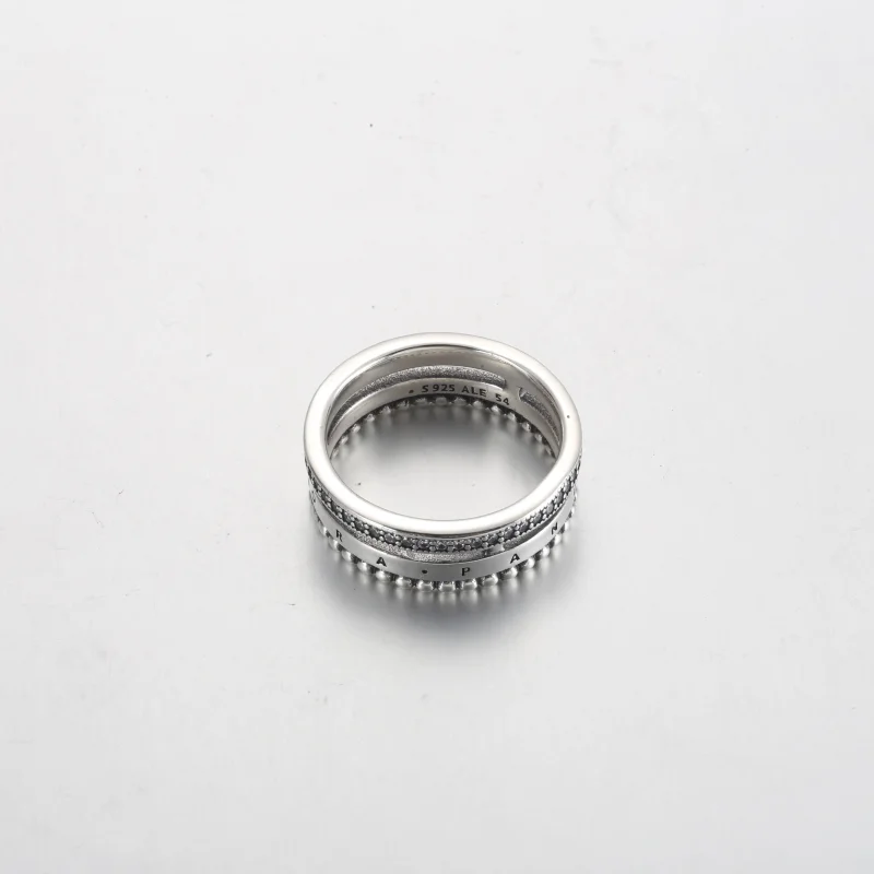 (obrázek pro) Pandora Signature Logo Pavé & Beads Ring - 192312C01 - Zobrazit 3