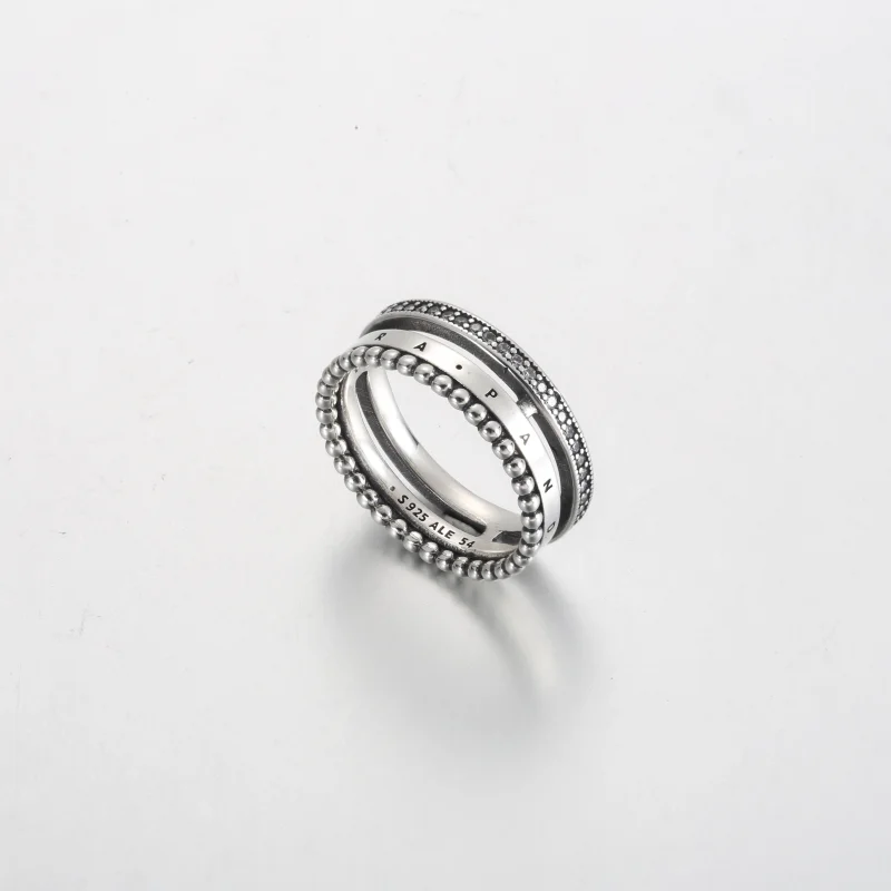 (obrázek pro) Pandora Signature Logo Pavé & Beads Ring - 192312C01 - Zobrazit 5