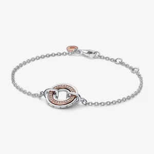 (obrázek pro) Pandora Signature Two dvoubarevné logo a náramek Pavé Chain - 582741C01