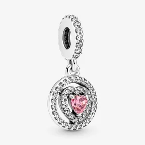(obrázek pro) Pandora Sparkling Double Halo Heart Visací přívěsek - 791476C01