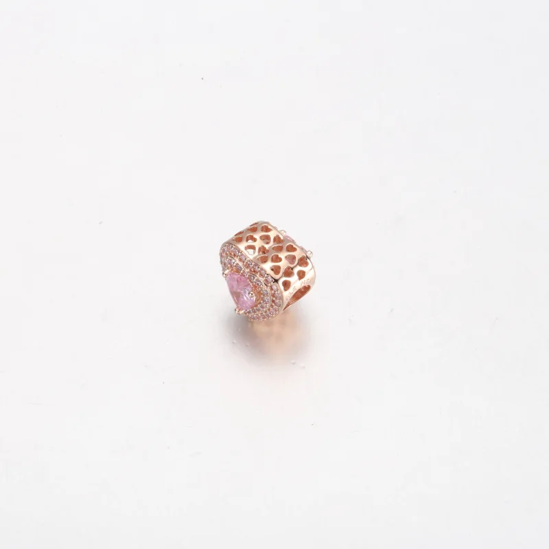 (obrázek pro) Pandora Sparkling Leveled Heart Charm - 789218C01 - Zobrazit 3