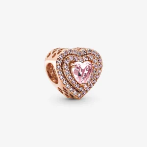 (obrázek pro) Pandora Sparkling Leveled Heart Charm - 789218C01