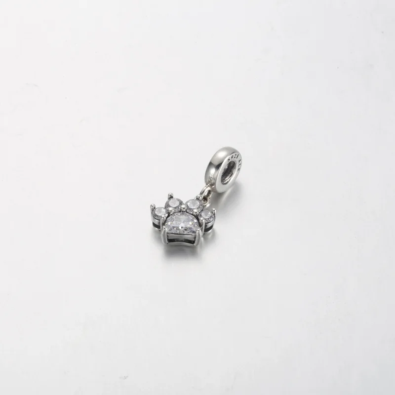 (obrázek pro) Pandora Sparkling Pet Paw Print Visací přívěsek - 792247C01 - Zobrazit 2