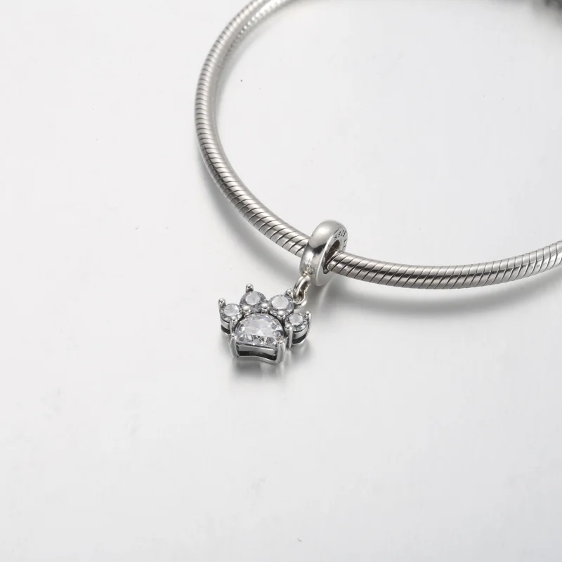 (obrázek pro) Pandora Sparkling Pet Paw Print Visací přívěsek - 792247C01 - Zobrazit 4