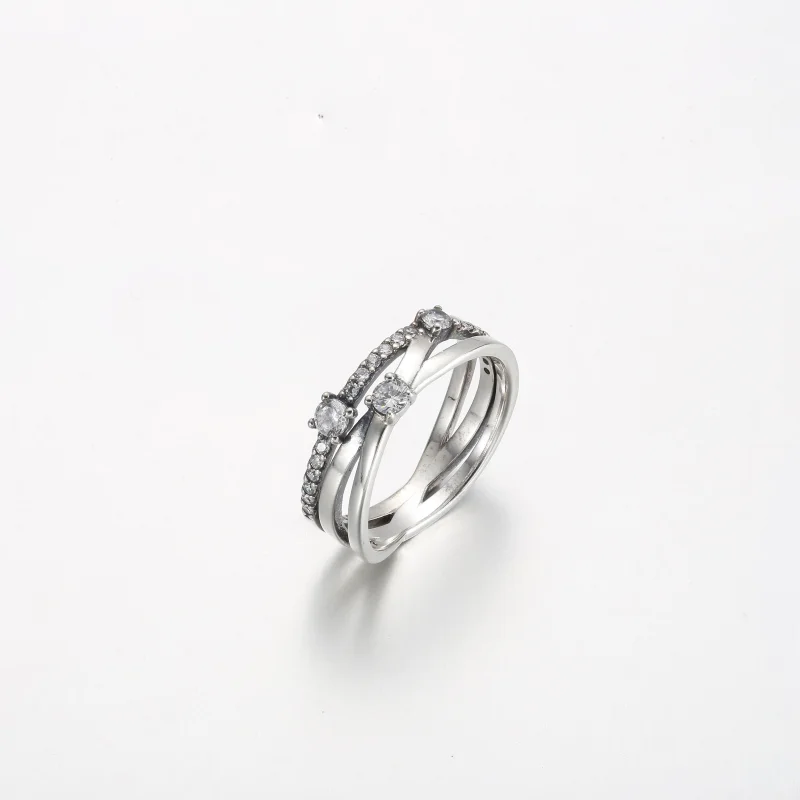 (obrázek pro) Pandora Sparkling Triple Band prsten - 199400C01 - Zobrazit 2