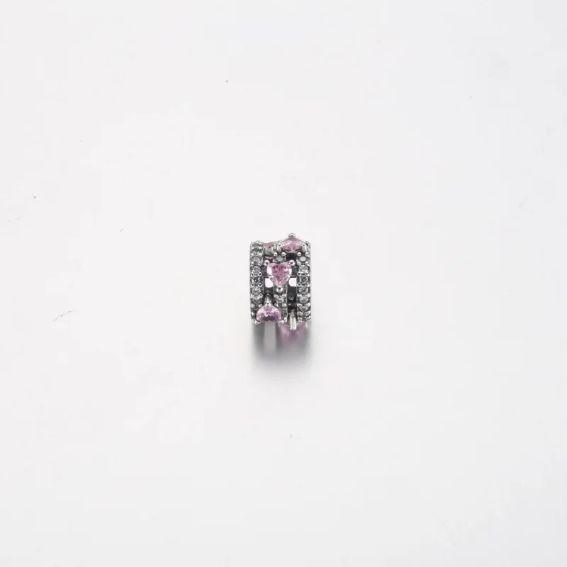 (obrázek pro) Pandora Sparkling Triple Halo Hearts Charm - 791161C01 - Zobrazit 3