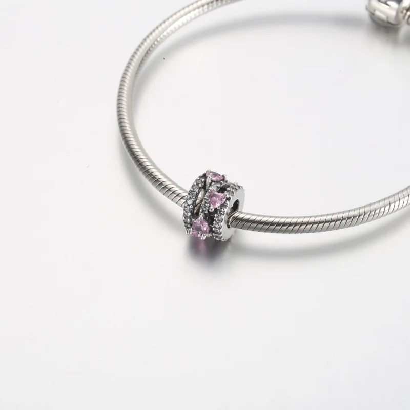 (obrázek pro) Pandora Sparkling Triple Halo Hearts Charm - 791161C01 - Zobrazit 5
