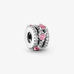 (obrázek pro) Pandora Sparkling Triple Halo Hearts Charm - 791161C01