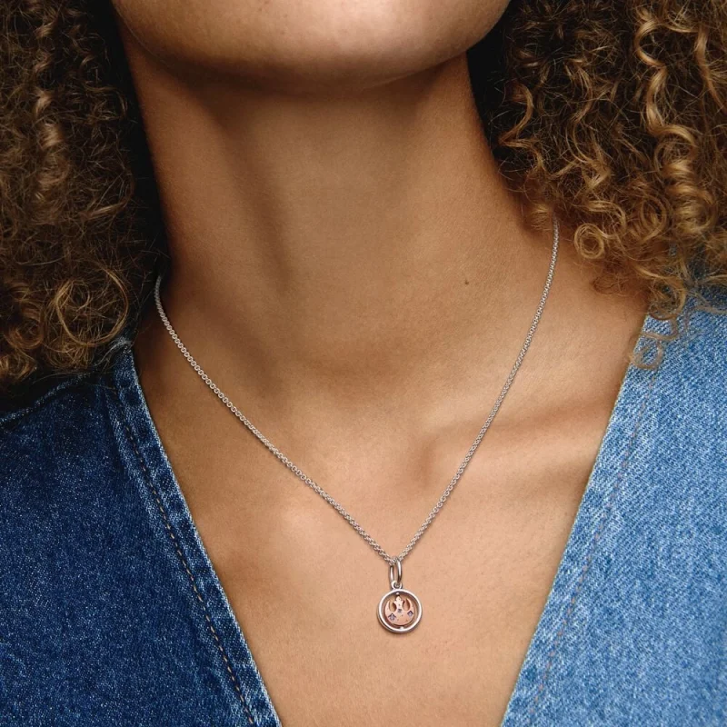 (obrázek pro) Pandora vysloužilý 14K růžový pozlacený přívěsek se symbolem aliance rebelů Star - Zobrazit 5