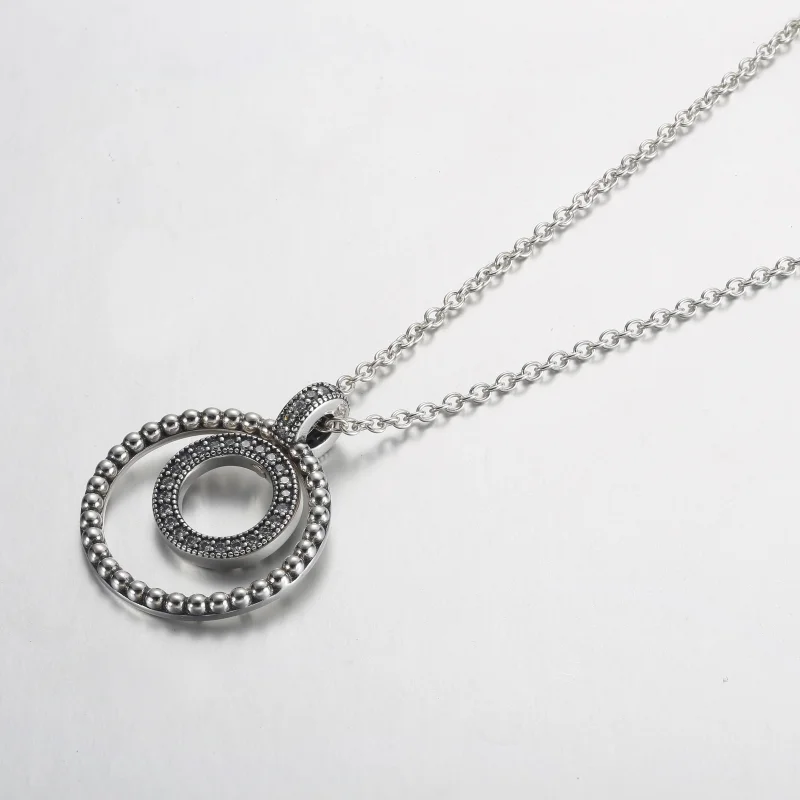 (obrázek pro) Přívěsek a náhrdelník Pandora Signature Pavé & Beads - 392308C01 - Zobrazit 2