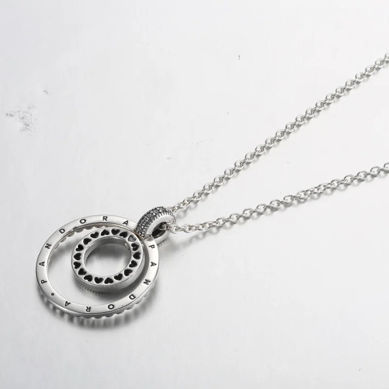 (obrázek pro) Přívěsek a náhrdelník Pandora Signature Pavé & Beads - 392308C01 - Zobrazit 3