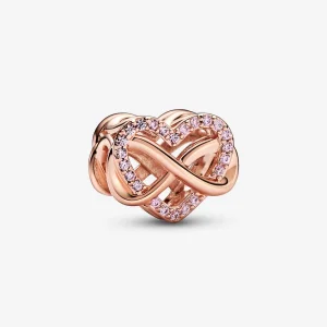 (obrázek pro) Přívěsek Pandora Family Infinity Pink Heart - 782246C01
