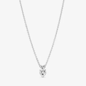 (obrázek pro) Sparkling Collier náhrdelník s přívěskem Pandora Double Heart - 391229C01