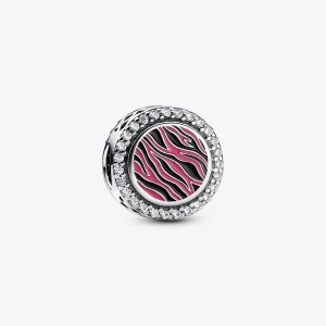 (obrázek pro) Stříbrný přívěsek s potiskem Pandora Pink Zebra - 792016CZ_E026