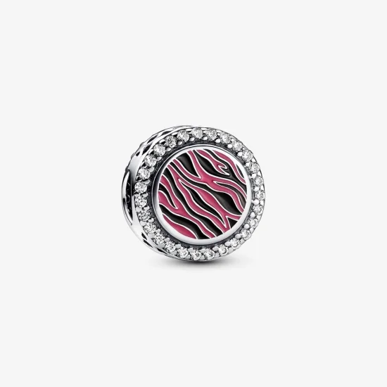 (obrázek pro) Stříbrný přívěsek s potiskem Pandora Pink Zebra - 792016CZ_E026