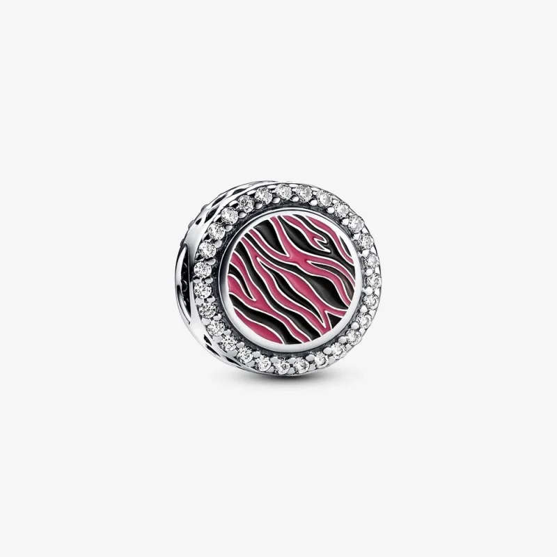 (obrázek pro) Stříbrný přívěsek s potiskem Pandora Pink Zebra - 792016CZ_E026