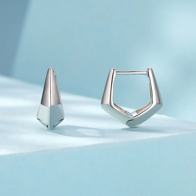 (obrázek pro) Krásné geometrické náušnice ve stylu PANDORA - SCE1704 - Zobrazit 2