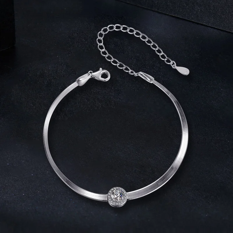 (obrázek pro) PANDORA Style 0,5Ct moissanitový náramek s hadí kostí (jeden certifikát) - MSB01 - Zobrazit 3