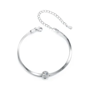 (obrázek pro) PANDORA Style 0,5Ct moissanitový náramek s hadí kostí (jeden certifikát) - MSB011