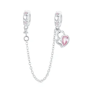 (obrázek pro) Bezpečnostní řetízek PANDORA Style Lover Heart Lock - BSC975