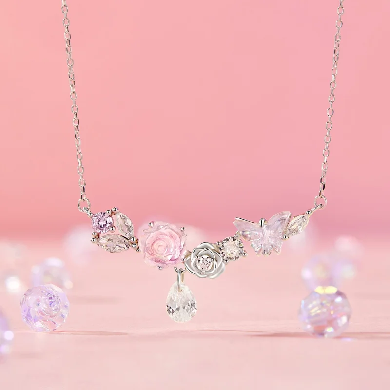 (obrázek pro) Náhrdelník Fantasy Butterfly Flower PANDORA Style - SCN521 - Zobrazit 2