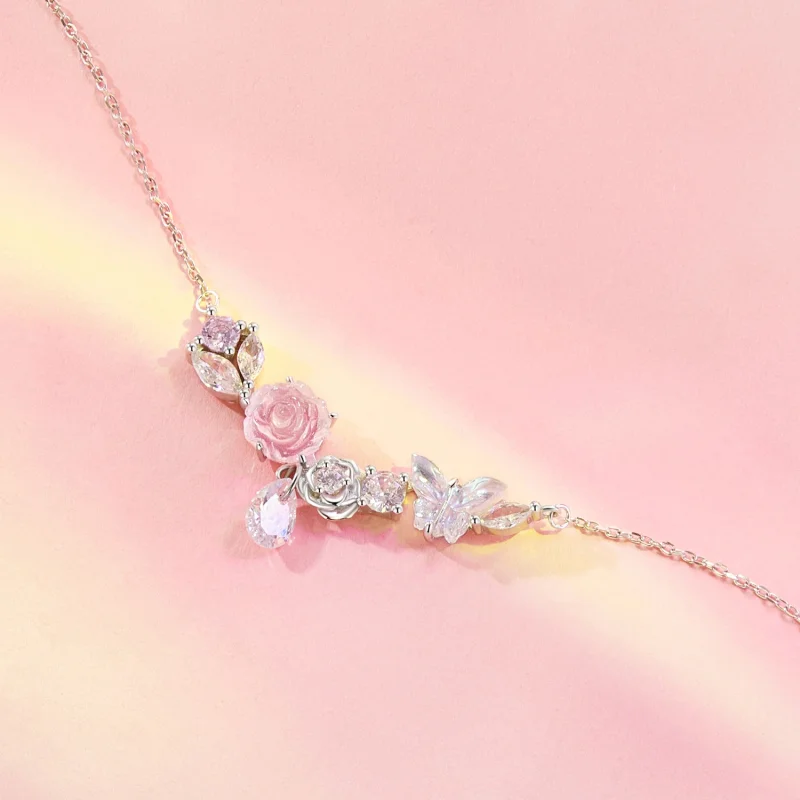 (obrázek pro) Náhrdelník Fantasy Butterfly Flower PANDORA Style - SCN521 - Zobrazit 3