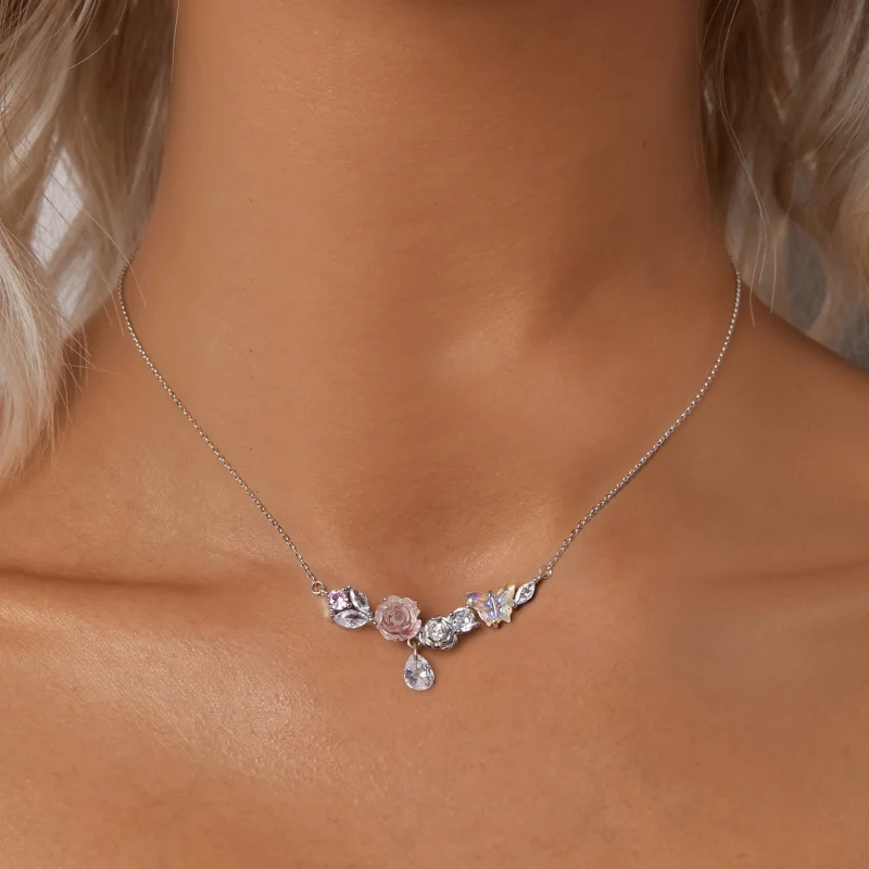 (obrázek pro) Náhrdelník Fantasy Butterfly Flower PANDORA Style - SCN521 - Zobrazit 5