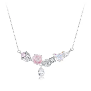 (obrázek pro) Náhrdelník Fantasy Butterfly Flower PANDORA Style - SCN521
