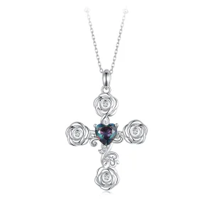 (obrázek pro) Náhrdelník Rose Cross Cross ve stylu PANDORA - BSN379