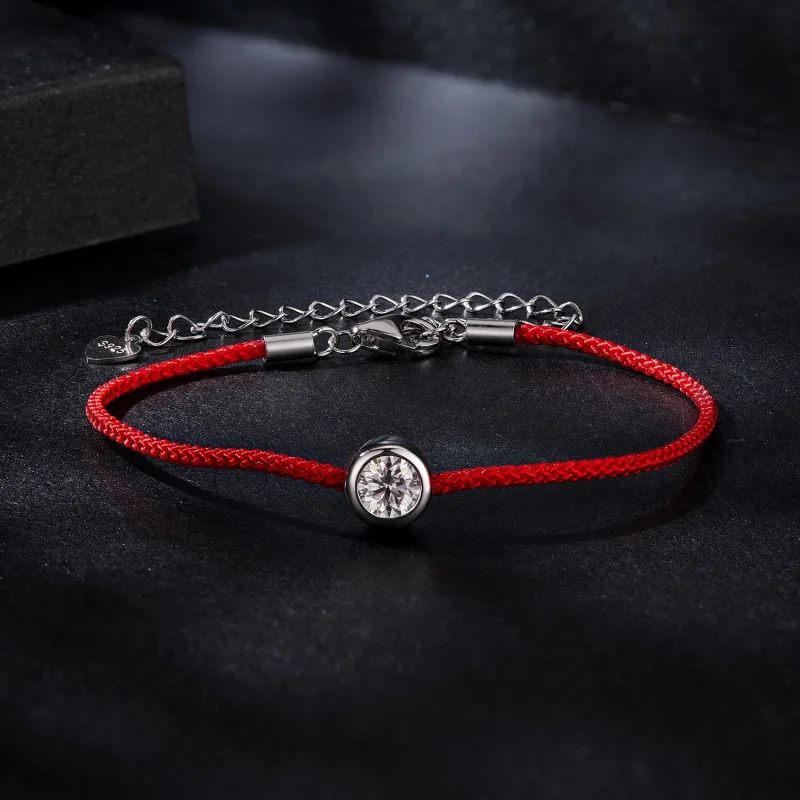 (obrázek pro) PANDORA Style Exquisite Moissanite Red Lanový náramek (jeden certifikát) - MSB01 - Zobrazit 3