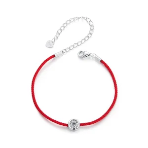 (obrázek pro) PANDORA Style Exquisite Moissanite Red Lanový náramek (jeden certifikát) - MSB014
