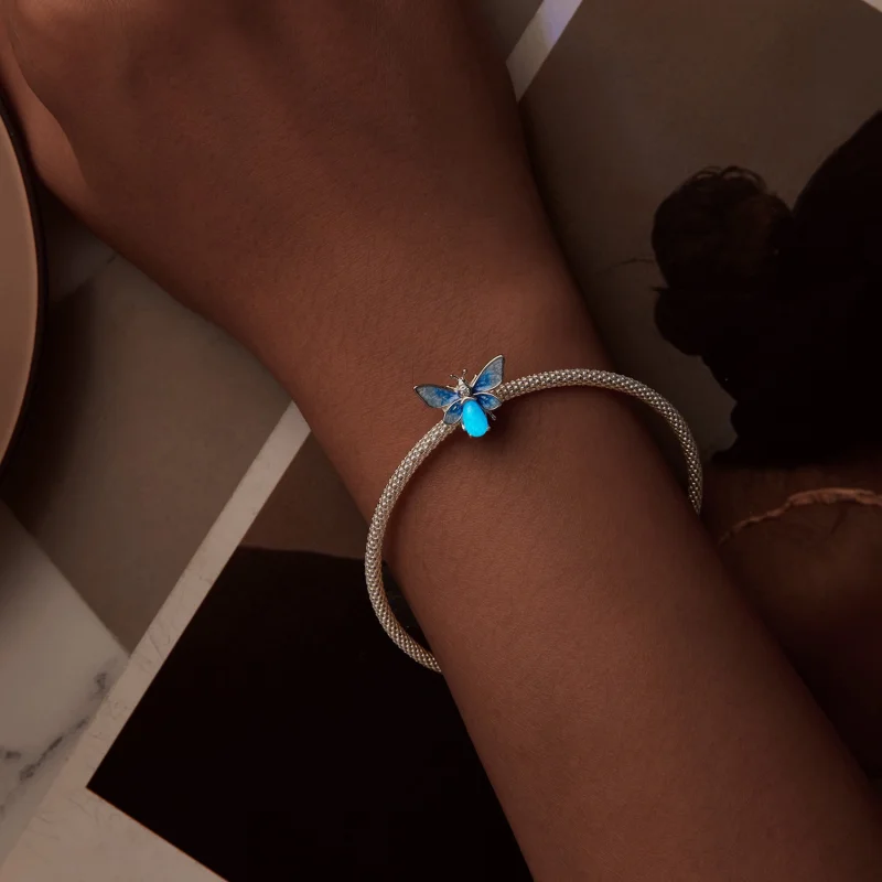 (obrázek pro) PANDORA Style Luminous Blue Bee Charm - SCC2734 - Zobrazit 4