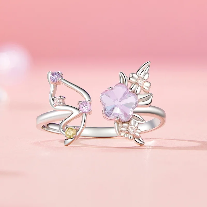 (obrázek pro) PANDORA Style Pink Butterfly Ring - SCR1011-E - Zobrazit 3