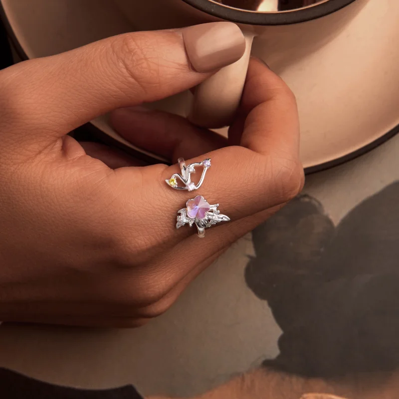 (obrázek pro) PANDORA Style Pink Butterfly Ring - SCR1011-E - Zobrazit 5