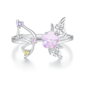 (obrázek pro) PANDORA Style Pink Butterfly Ring - SCR1011-E