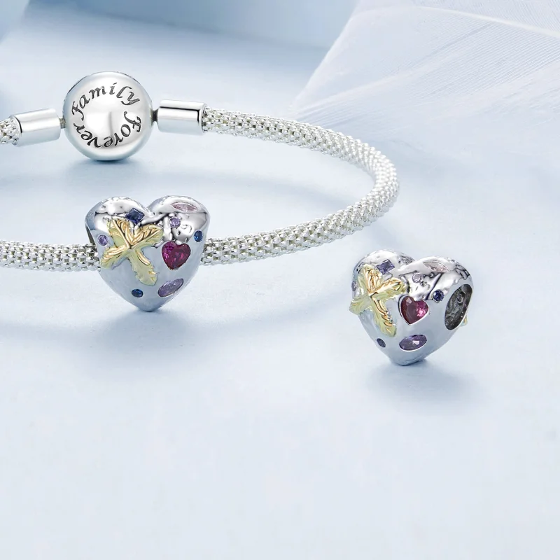 (obrázek pro) PANDORA Stylové Vintage křížové srdce Charm - BSC1006 - Zobrazit 4