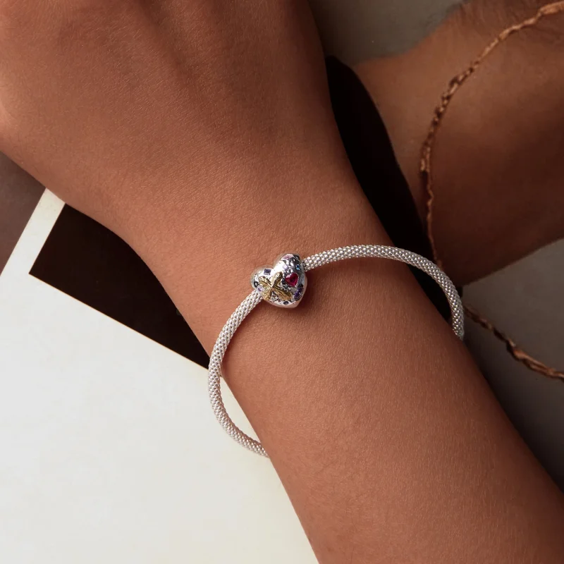 (obrázek pro) PANDORA Stylové Vintage křížové srdce Charm - BSC1006 - Zobrazit 6