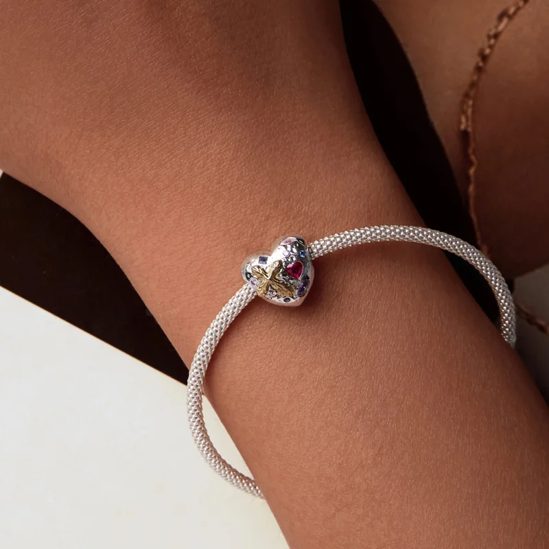 (obrázek pro) PANDORA Stylové Vintage křížové srdce Charm - BSC1006 - Zobrazit 7
