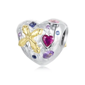 (obrázek pro) PANDORA Stylové Vintage křížové srdce Charm - BSC1006