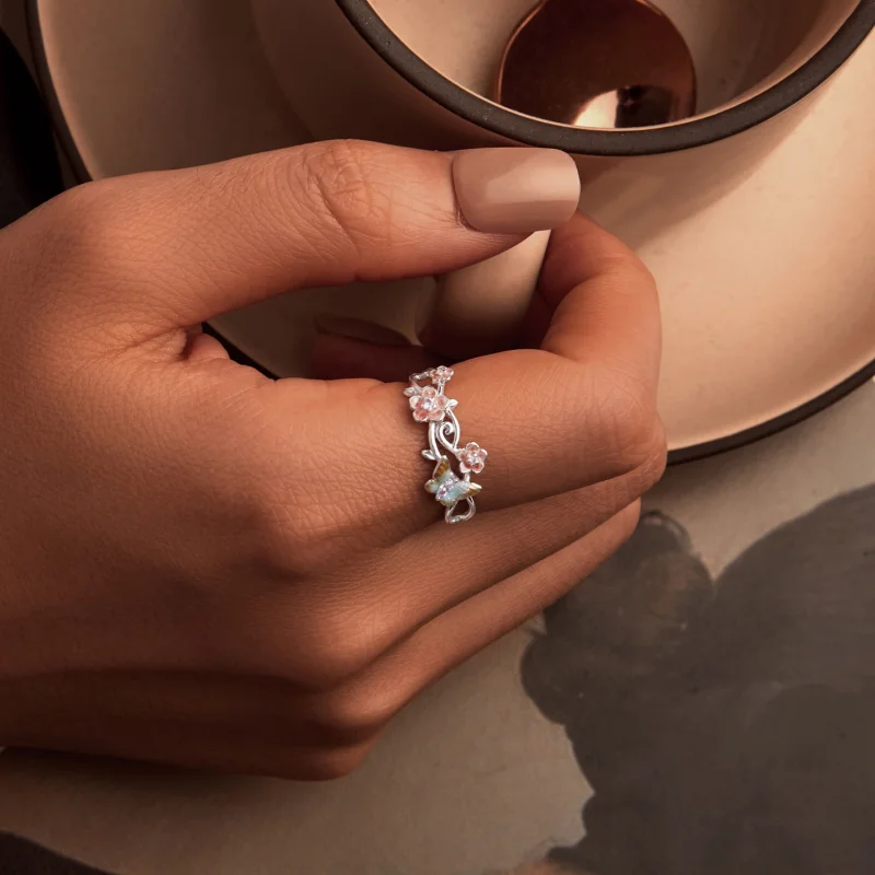 (obrázek pro) Romantický prsten Sakura Butterfly ve stylu PANDORA - BSR538-E - Zobrazit 5